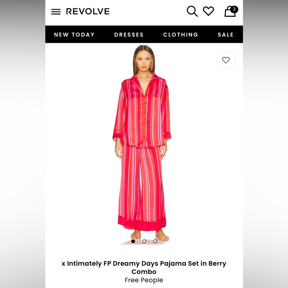 Free People Red and Pink Striped Pajama Pants